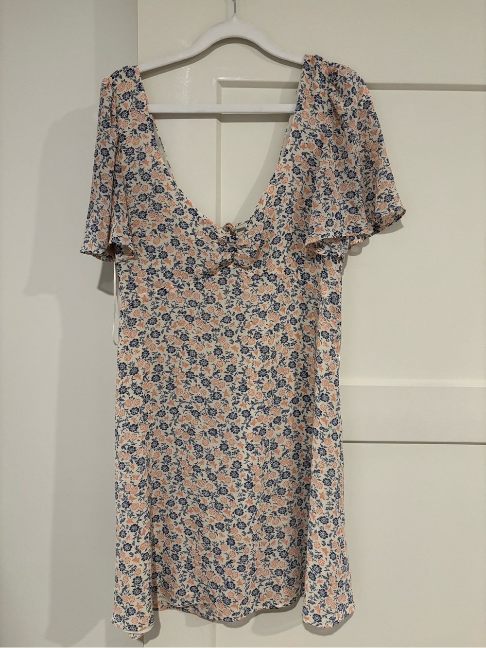 Urban Outfitters Peach and Navy Floral Mini Dress
